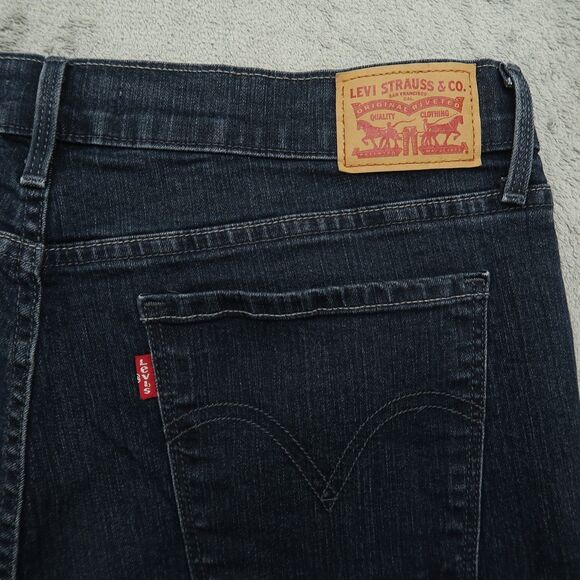 Levi's 505 Jeans Womens Size 14 Blue High-Rise Straight Denim 31" Inseam Stretch - Picture 14 of 16